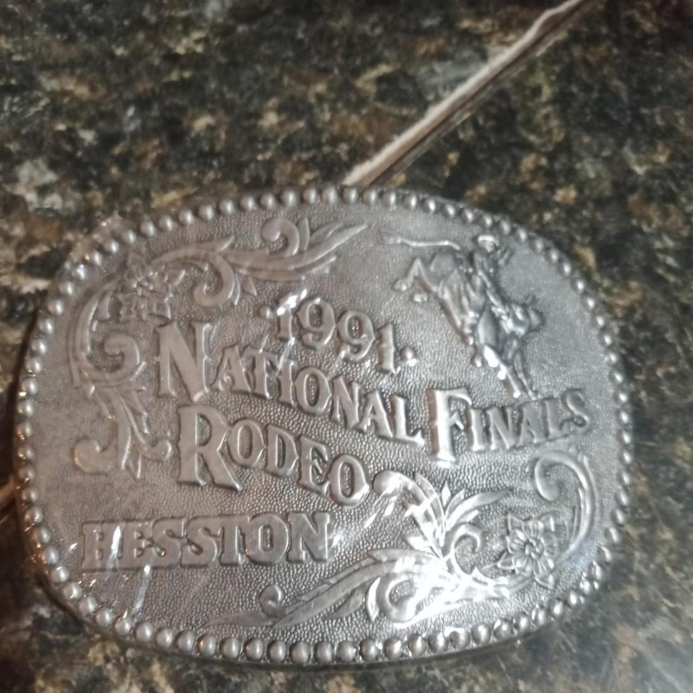 1991 National Finals Rodeo Hesston belt buckle
